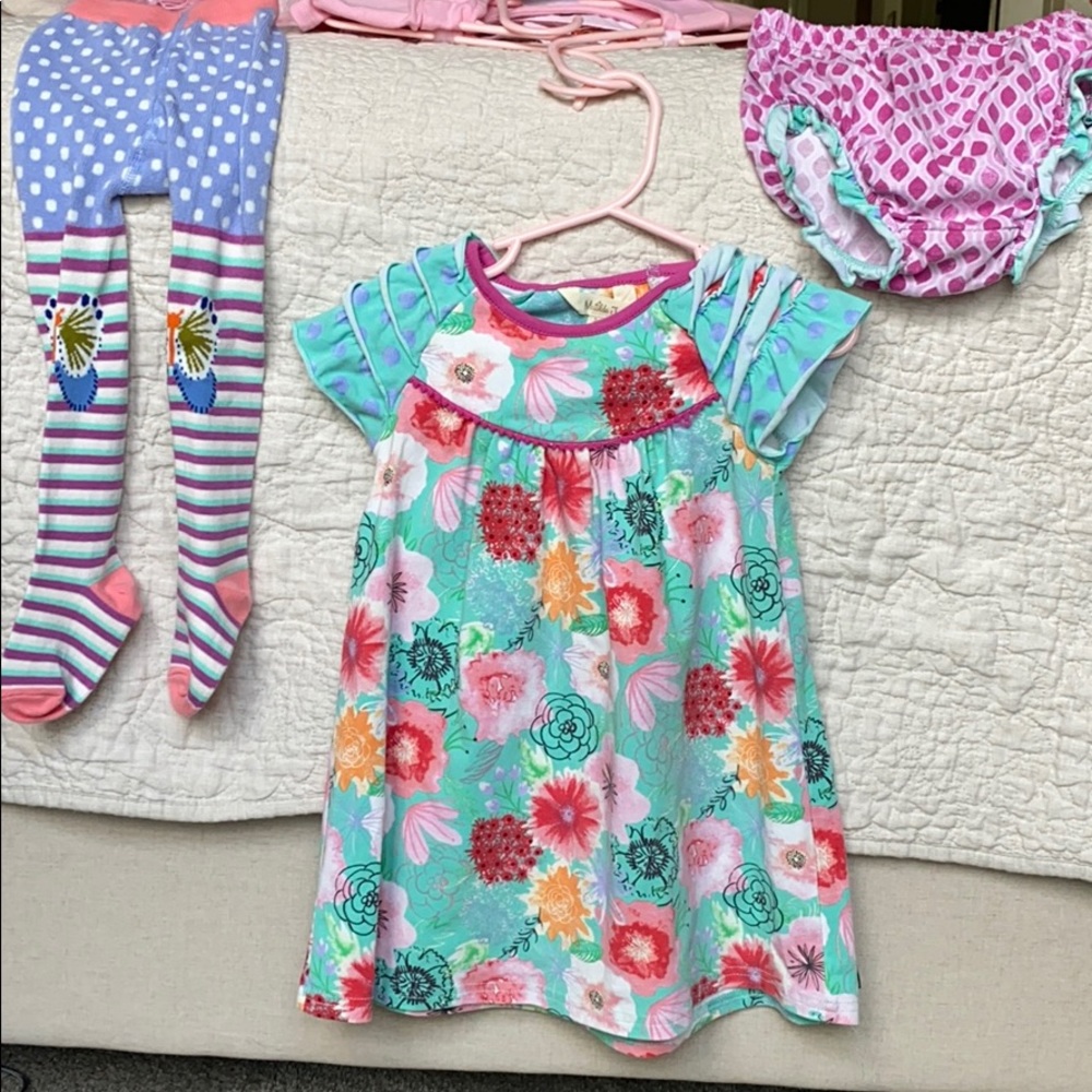 Matilda Jane Dress, Bloomers and Tights